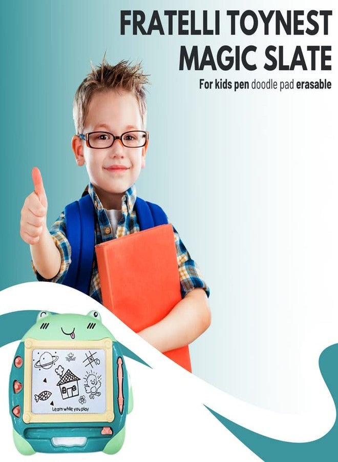 FRATELLI Acrylonitrile Butadiene Styrene Toynest Magic Slate For Kids Pen Doodle Pad Erasable Drawing Writing Learning Graffiti Board Kids Gift Toy Magnetic Painting Sketch Pad (Blue Monkey Board) - Image 3